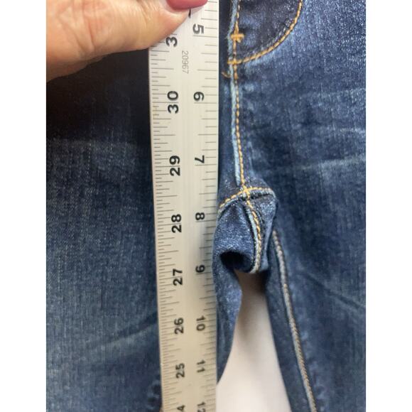 Lit2 Vintage Frayed Boho Fringed Hem Skinny Cropped Jeans Size 27 Design In USA - Picture 6 of 11